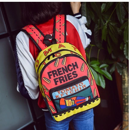 Graffiti print colorful Harajuku Japanese backpack