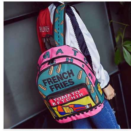 Graffiti print colorful Harajuku Japanese backpack