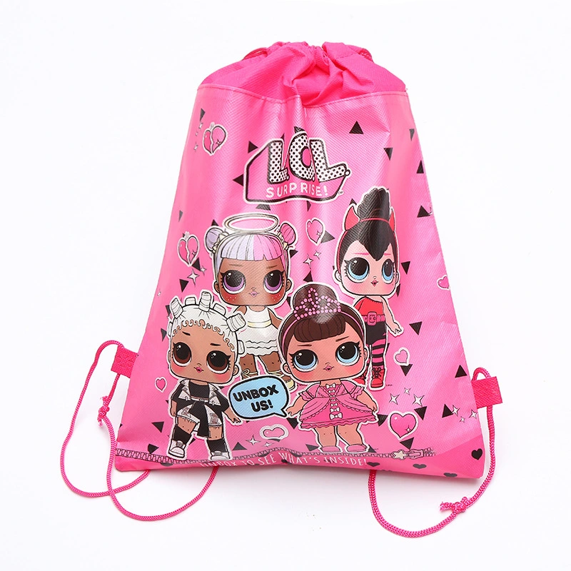 Pocket drawstring bag schoolbag