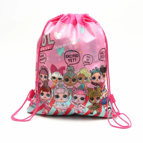 Pocket drawstring bag schoolbag