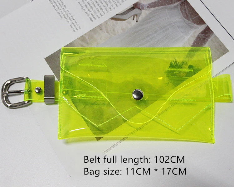 Bar personality transparent thin belt belt bag