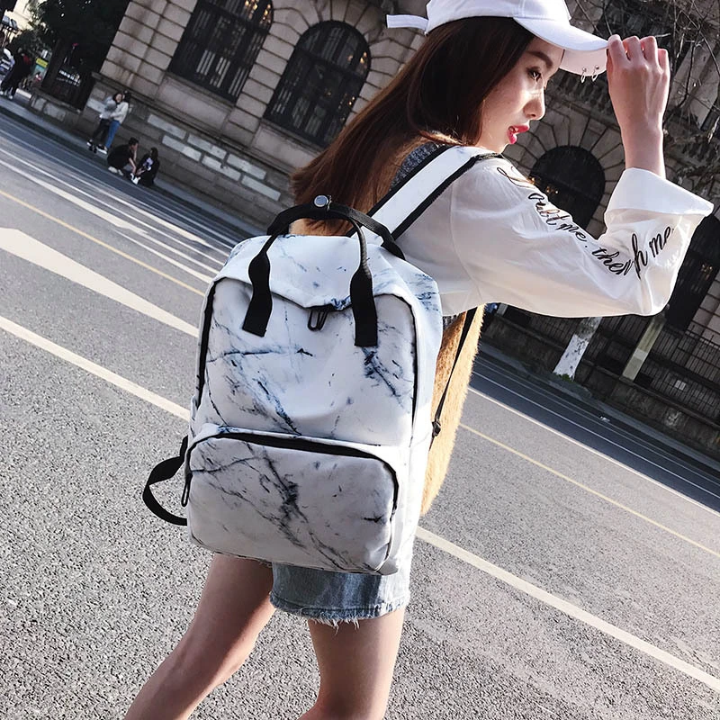 Web celebrity marbled backpack