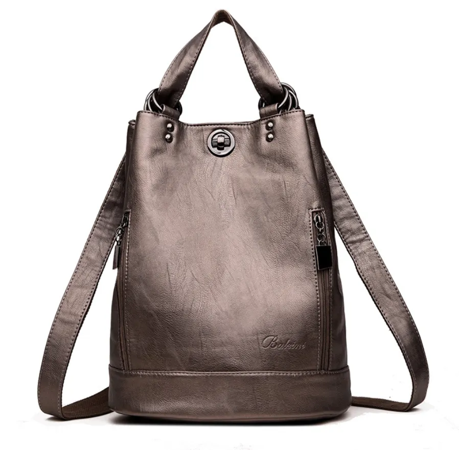 PU leather bucket bag