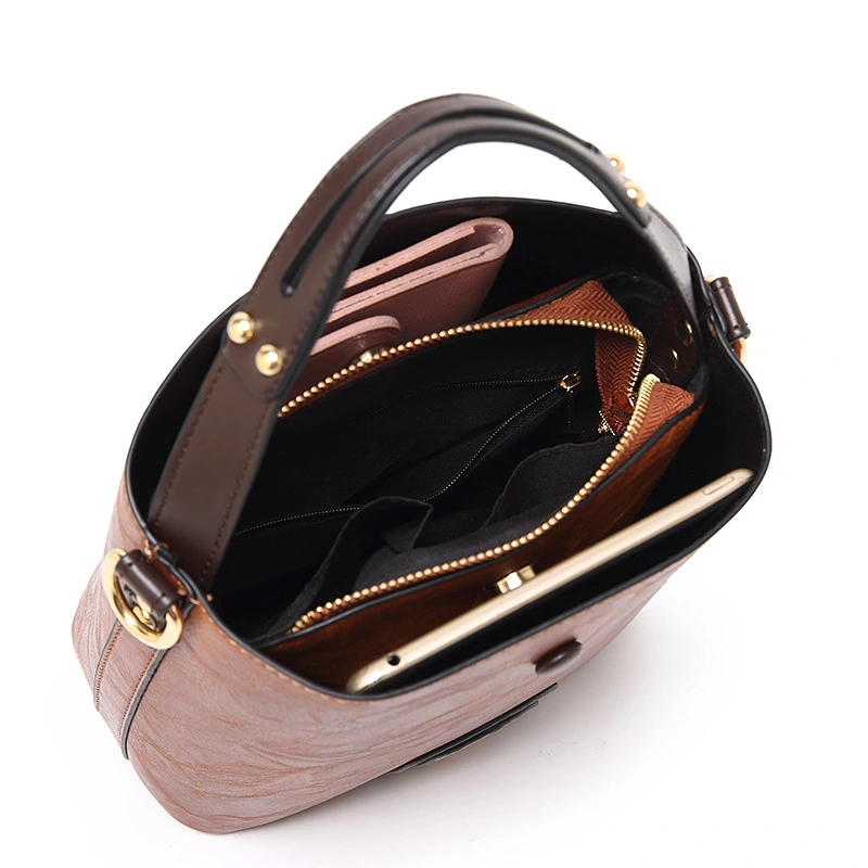 One Shoulder Crossbody Bucket Bag