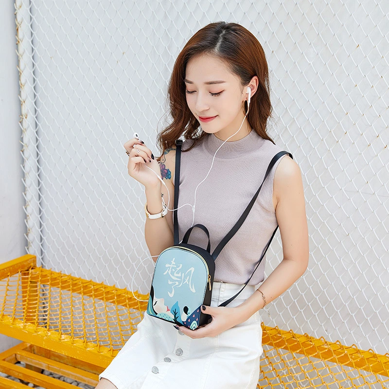 new Korean version of the print three-use shoulder bag wind up shoulder bag handbag Messenger bag