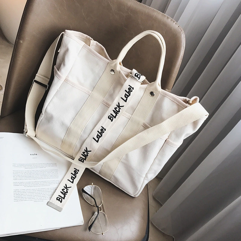 Letter print tote