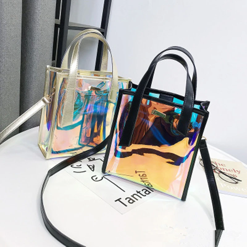 Transparent fashion jelly picture mother handbag