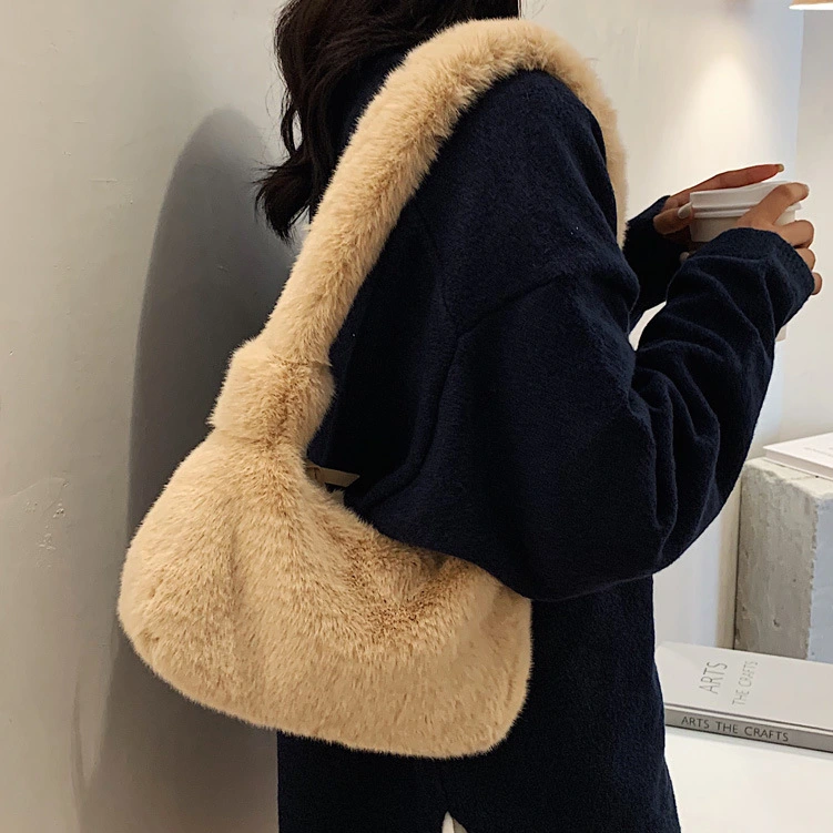 Plush one shoulder messenger bag