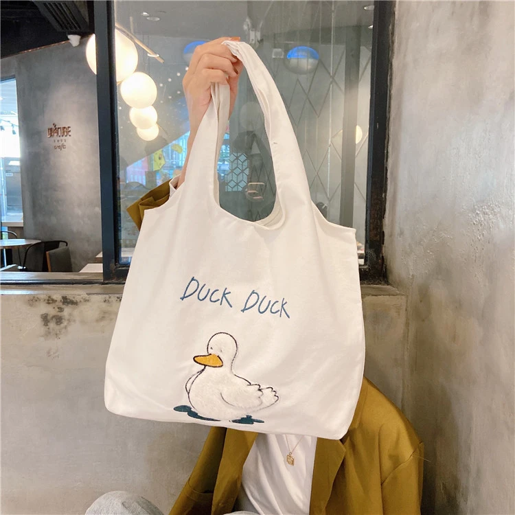Cute duck Japanese cartoon tote bag