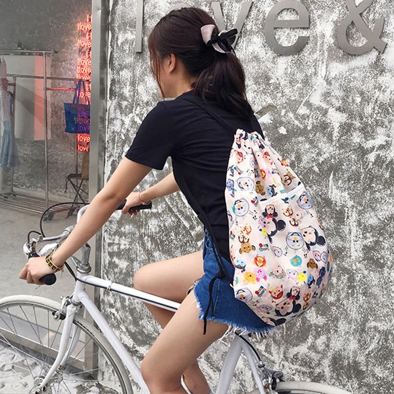 Fashion Printed Bouquet Pocket Sports Backpack