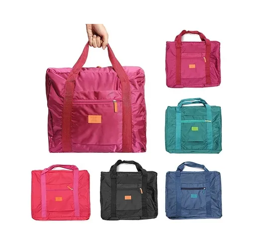 Portable printing travel bag large capacity nylon handbag folding luggage storage bag