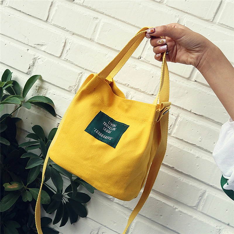 The original color canvas bag lady diagonal art leisure small cloth Korean smallshoulder small handbag