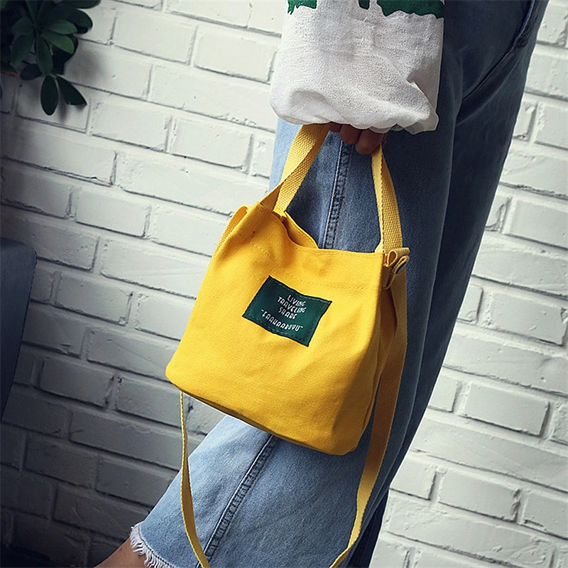 The original color canvas bag lady diagonal art leisure small cloth Korean smallshoulder small handbag