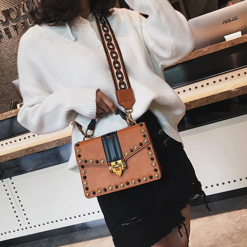 Studded small square bag