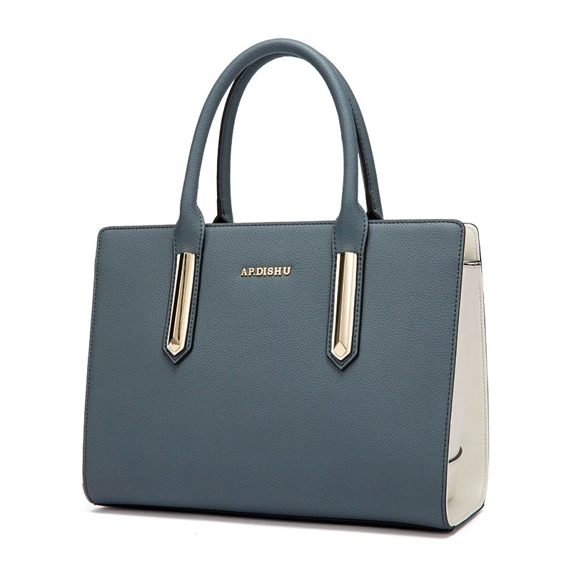 Fashion contrast leather handbag