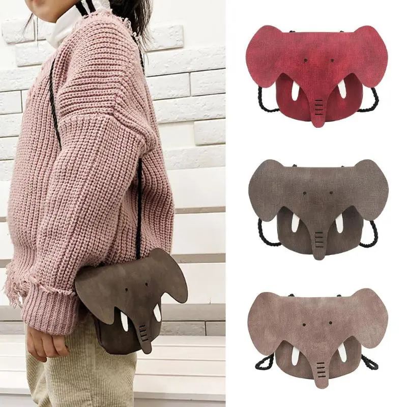 Cartoon cute baby elephant shoulder bag