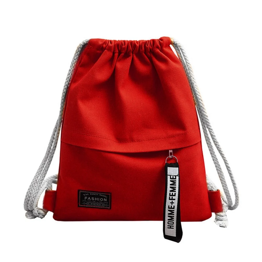 Canvas Simplicity Pocket Canvas Drawstring Backpack