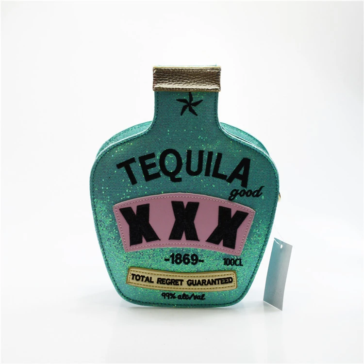 New PU bottle messenger bag Tequila bottle