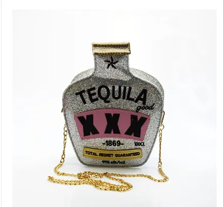 New PU bottle messenger bag Tequila bottle