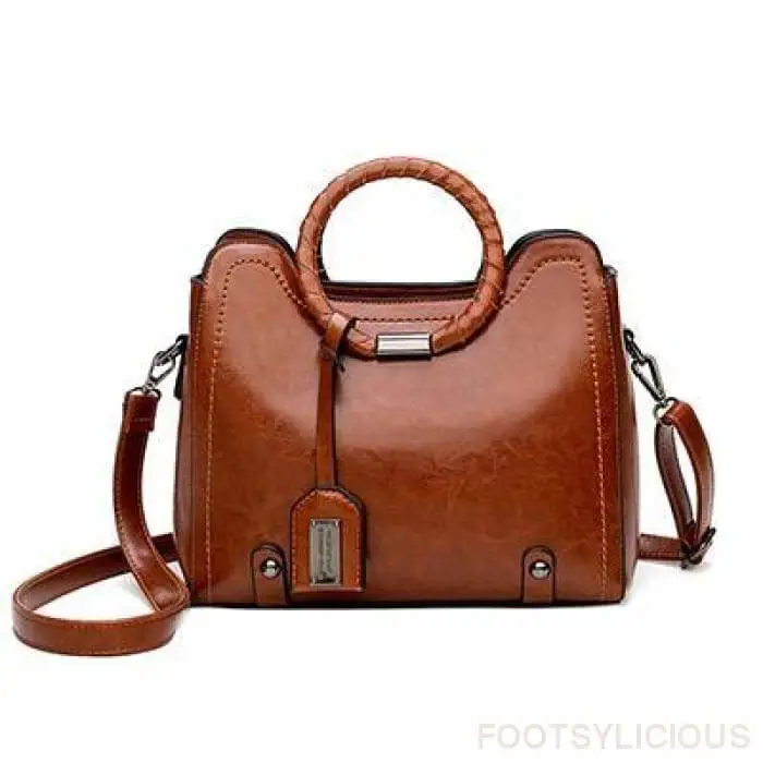 New summer messenger bag simple fashion oil wax leather handbag