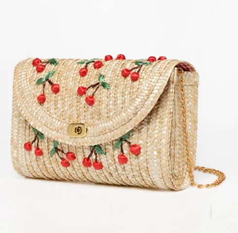 Cherry straw bag