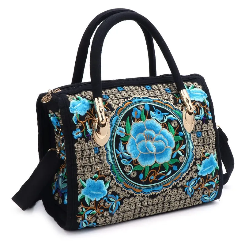 Ethnic Style Embroidered Portable Messenger Dual Purpose Drum Bag