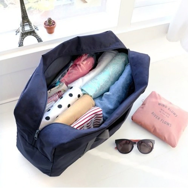 Korean version of foldable leisure single shoulder ladies waterproof travel handbag shopping bag customizable logo