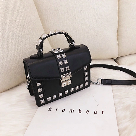 Chain stud shoulder bag