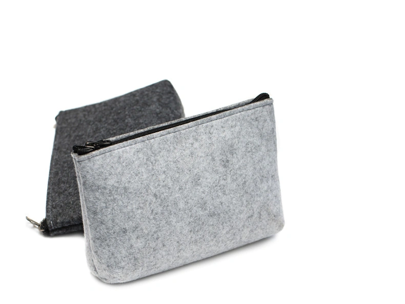 Wool felt cosmetic bag