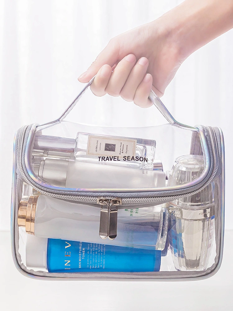 Large capacity waterproof transparent cosmetic bag