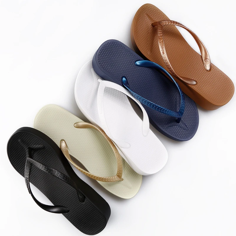 Thick-Soled Seaside Beach Shoes Simple High-Heeled Sandals And Slippers