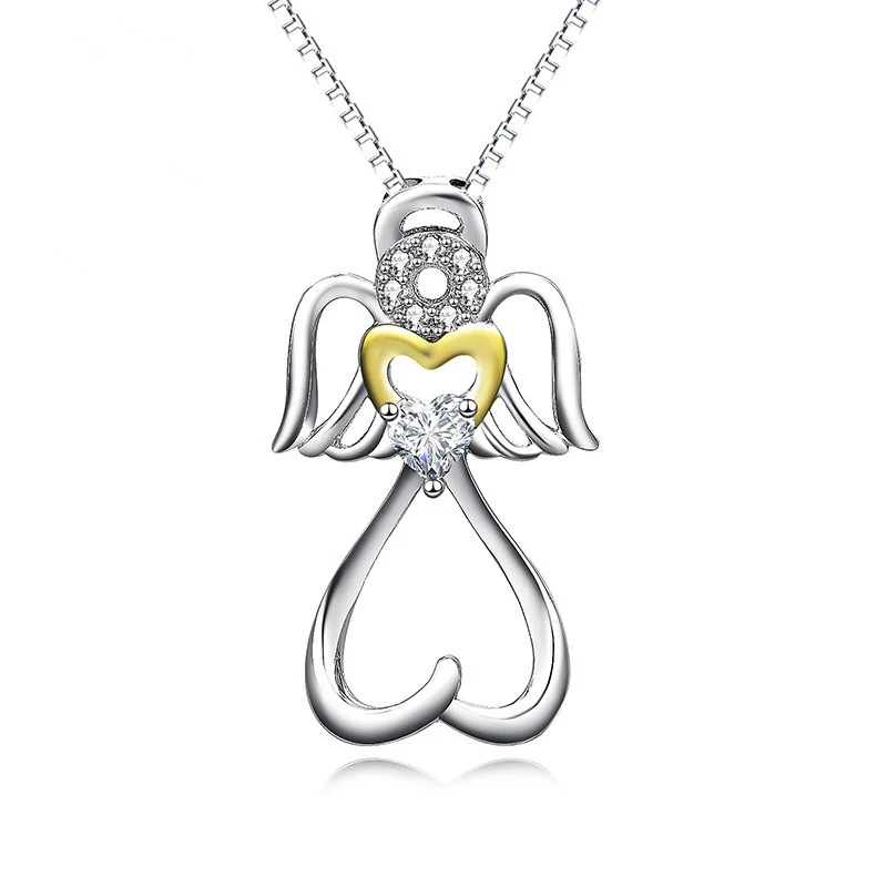 Angel Fashion Diamond 925 Silver Clavicle Chain