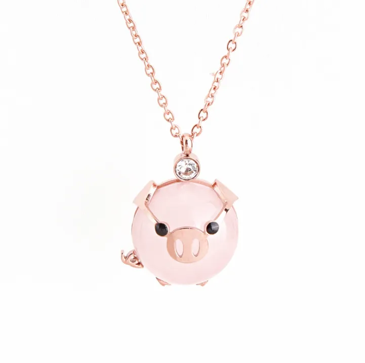 Rich pig clavicle chain cute animal  pig necklace