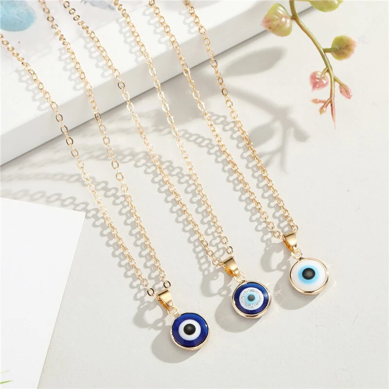 Blue eye pendant necklace chain