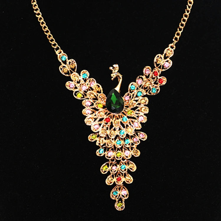 Peacock full diamond vintage necklace