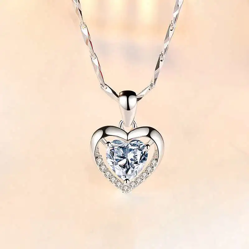 S925 Sterling Silver Women's Love Heart Pendant