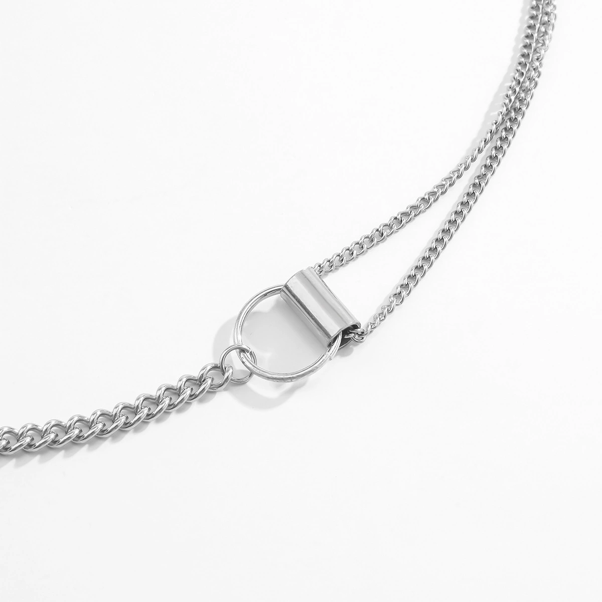 Small design sense geometric wild stainless steel necklace
