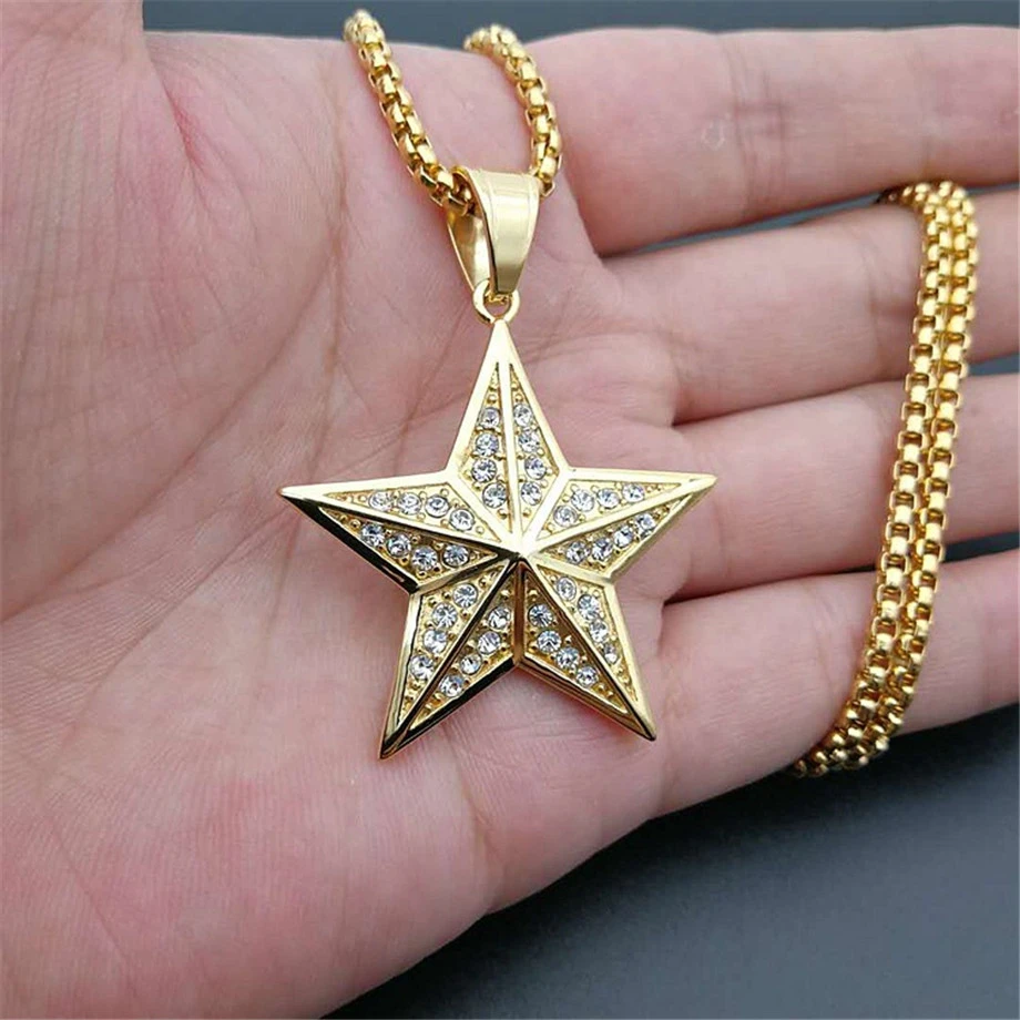 Stainless steel pentagram necklace