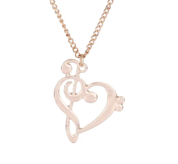 Fashion Love Note Necklace Hollow Hollow Note Clavicle Chain Necklace