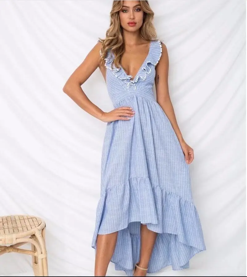 Sri Lanka Assymetrical V Neck Dress