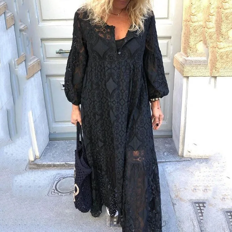 Lace panel sexy cutout dress
