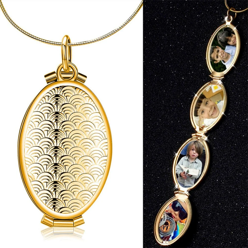 Fashion personality fish scale oval necklace