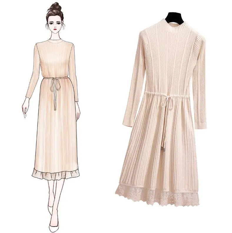 High collar long sleeved dress