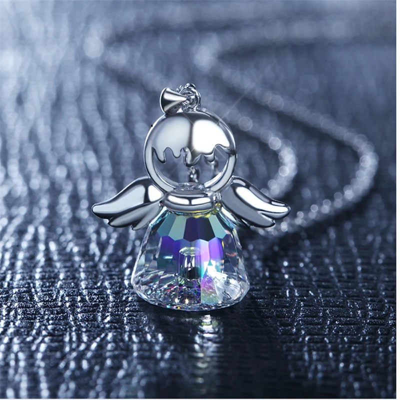 Crystal angel pendant