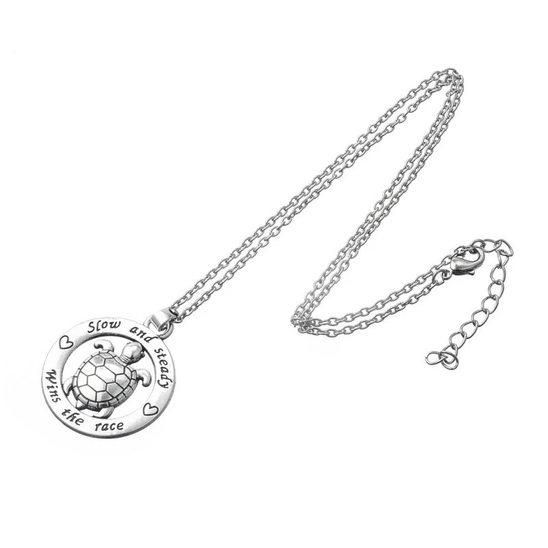 Zinc Alloy Turtle Pendant Girl Necklace