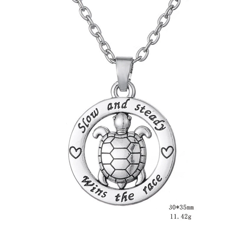 Zinc Alloy Turtle Pendant Girl Necklace