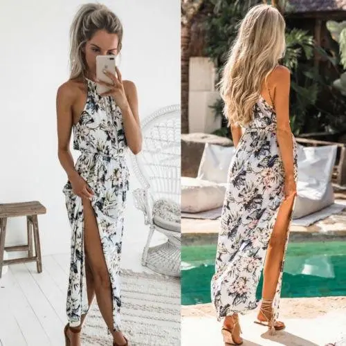 Europe and the United States new WISH Zinc spring and summer explosion models sexy hanging neck high design waist dress