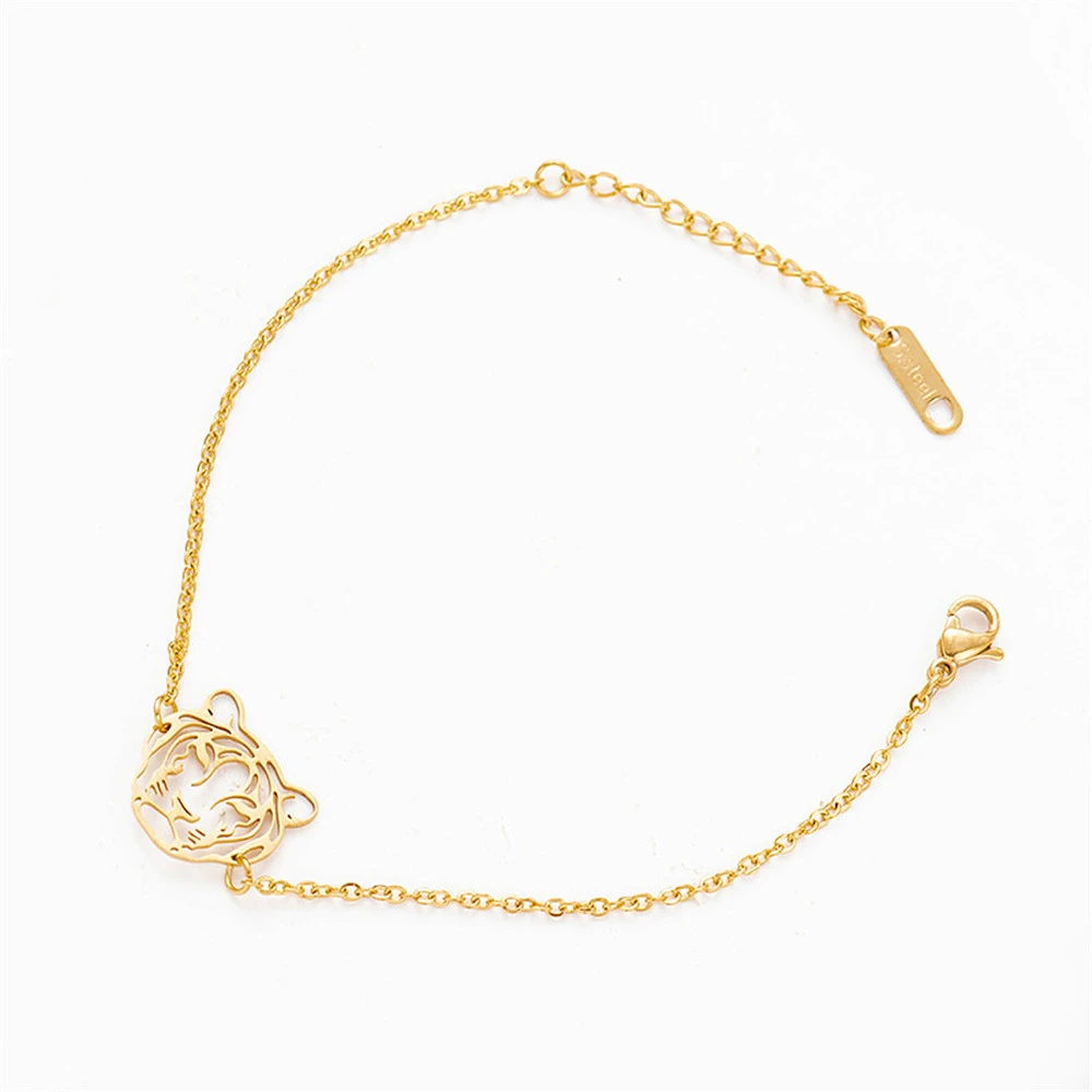 Hollow Cut Tiger Necklace Stainless Steel Fashion Versatile Chain