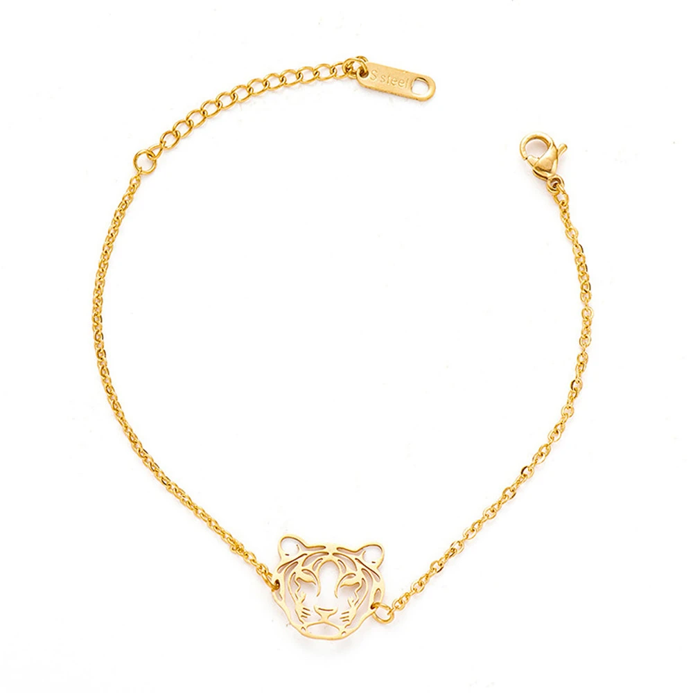 Hollow Cut Tiger Necklace Stainless Steel Fashion Versatile Chain