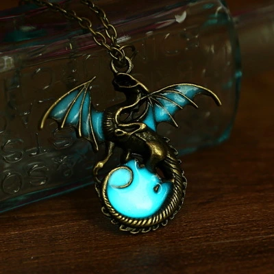 Glowing Vintage Flying Dragon Necklace